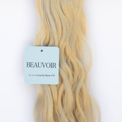 Butterfly Weft 20" 60g - WAVE TEXTURE - Pro Blend - #16 Paris Blonde (aka Vanilla Blonde)