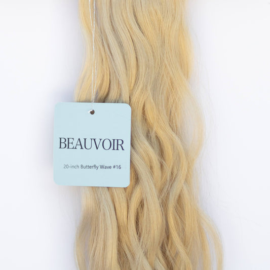 Butterfly Weft 20" 60g - WAVE TEXTURE - Pro Blend - #16 Paris Blonde (aka Vanilla Blonde)