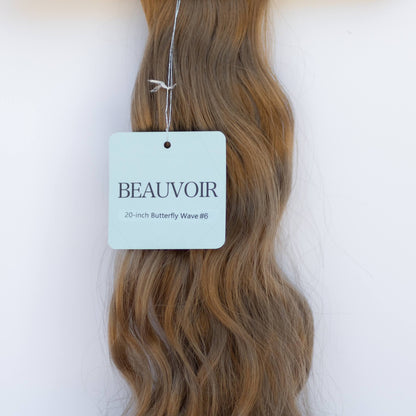 Butterfly Weft 20" 60g - WAVE Texture - Pro Blend - #6 Cinnamon Brown (aka Chestnut Brown)