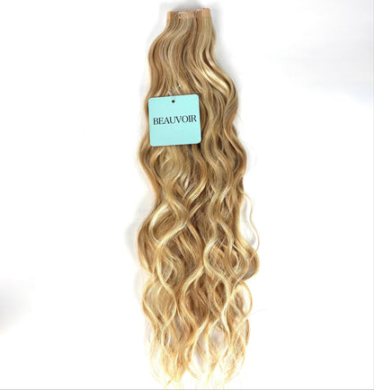 Butterfly Weft 20" 60g - WAVE Texture - Professional Blend - #80/18/46 Summer Blonde (aka Piano Key White Truffle)
