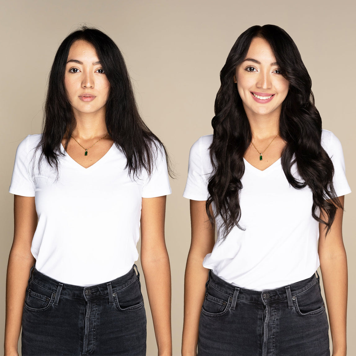 The Sophia - #1B Midnight 18" Seamless Clip-In Hair Extensions (Volume Bundle)