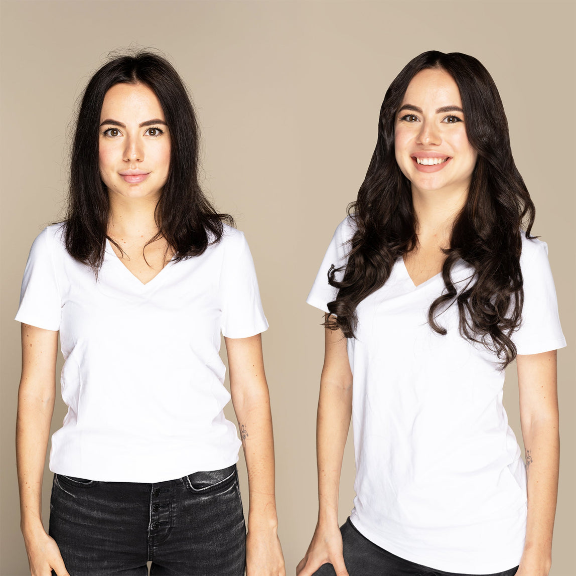 The Sophia - #1C Espresso Brown 18" Seamless Clip-In Hair Extensions (Volume Bundle)
