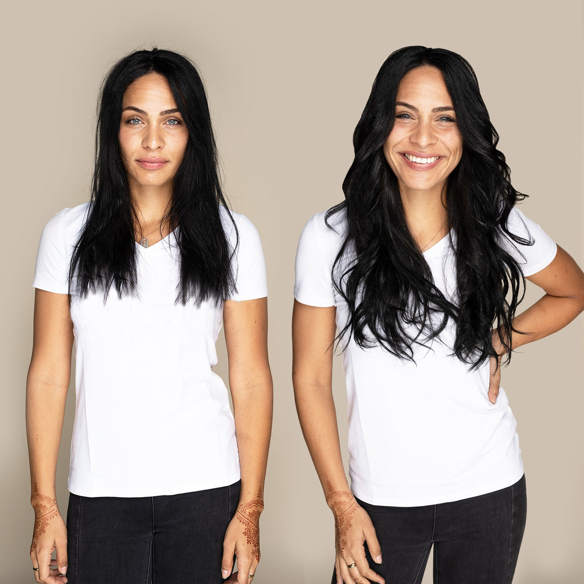 The Sophia - #1 Noir 18" Seamless Clip-In Hair Extensions (Volume Bundle)