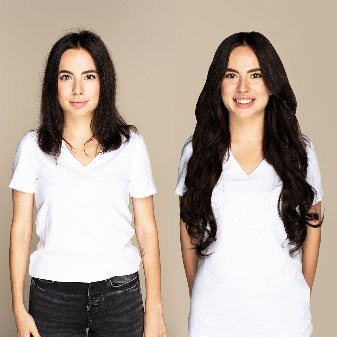 The Audrey - #1C Espresso Brown 22" Seamless Clip-In Hair Extensions (Volume Bundle)