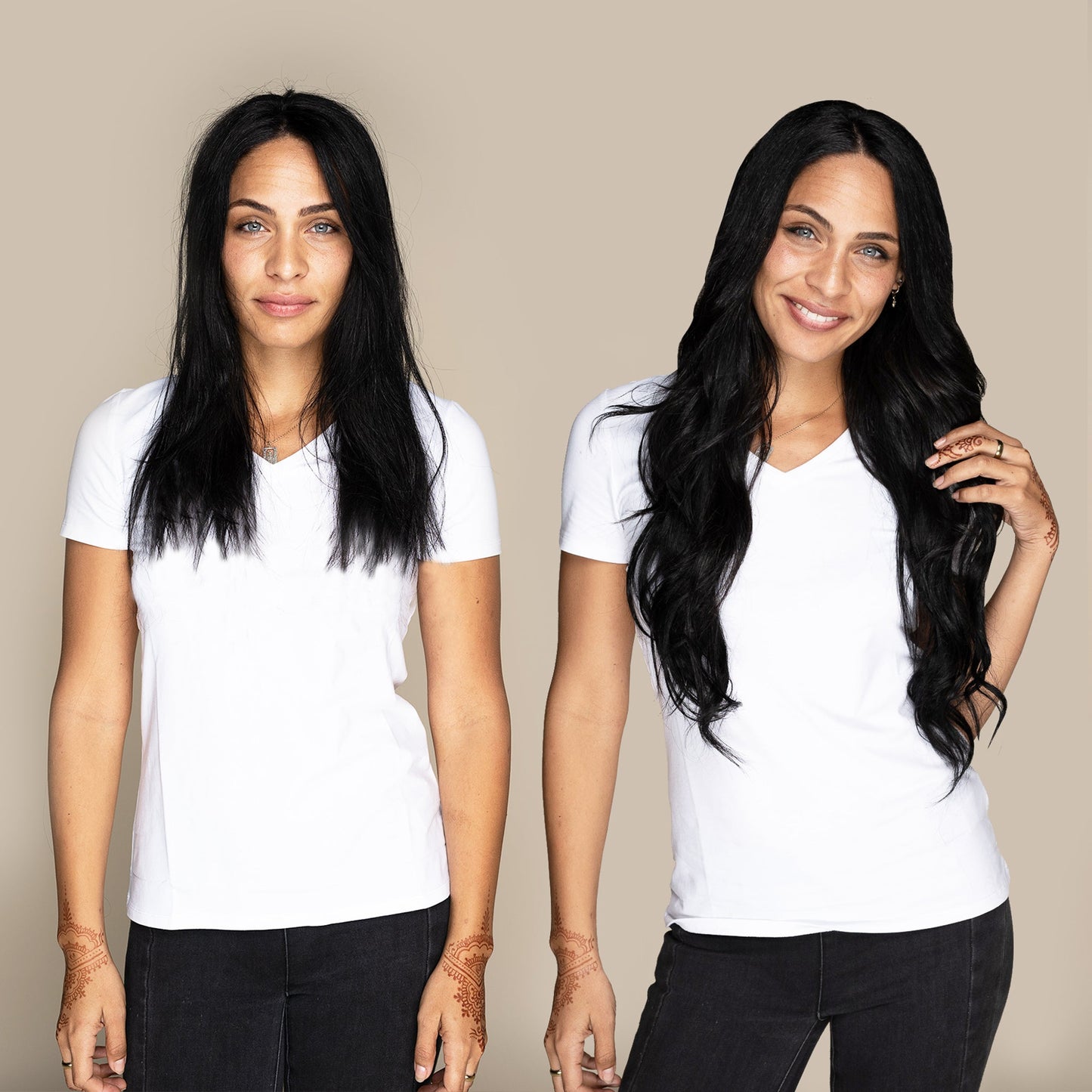 The Audrey - Jet Black (#1) 22" Seamless Clip-In Hair Extensions (Volume Bundle)