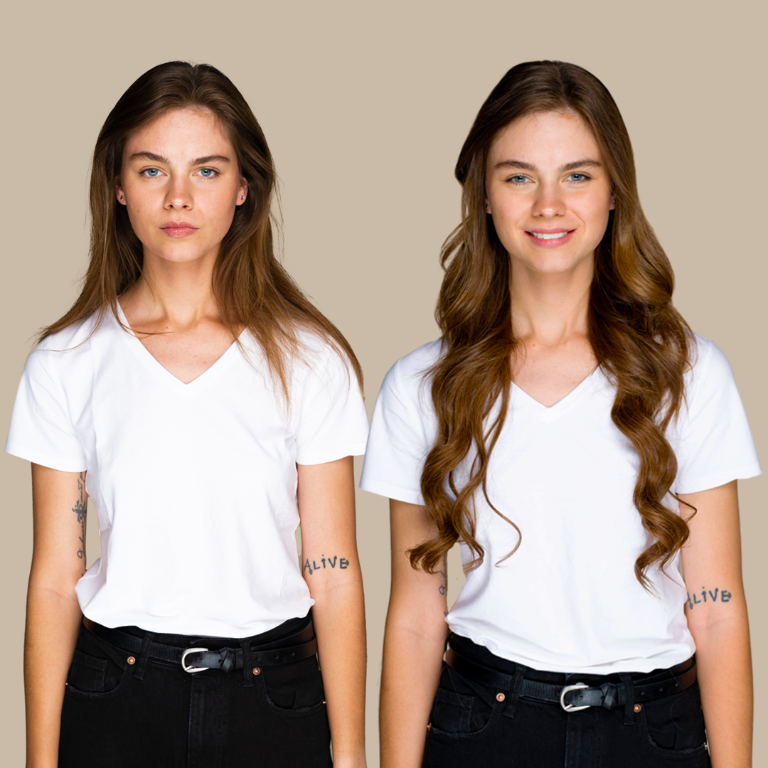The Ava - #4 Roasted Walnut 20" Seamless Clip-In Hair Extensions (Volume Bundle)