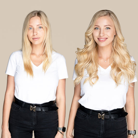 The Marilyn - Ash Blonde (#60) 16" Seamless Clip-In Hair Extensions (Volume Bundle)